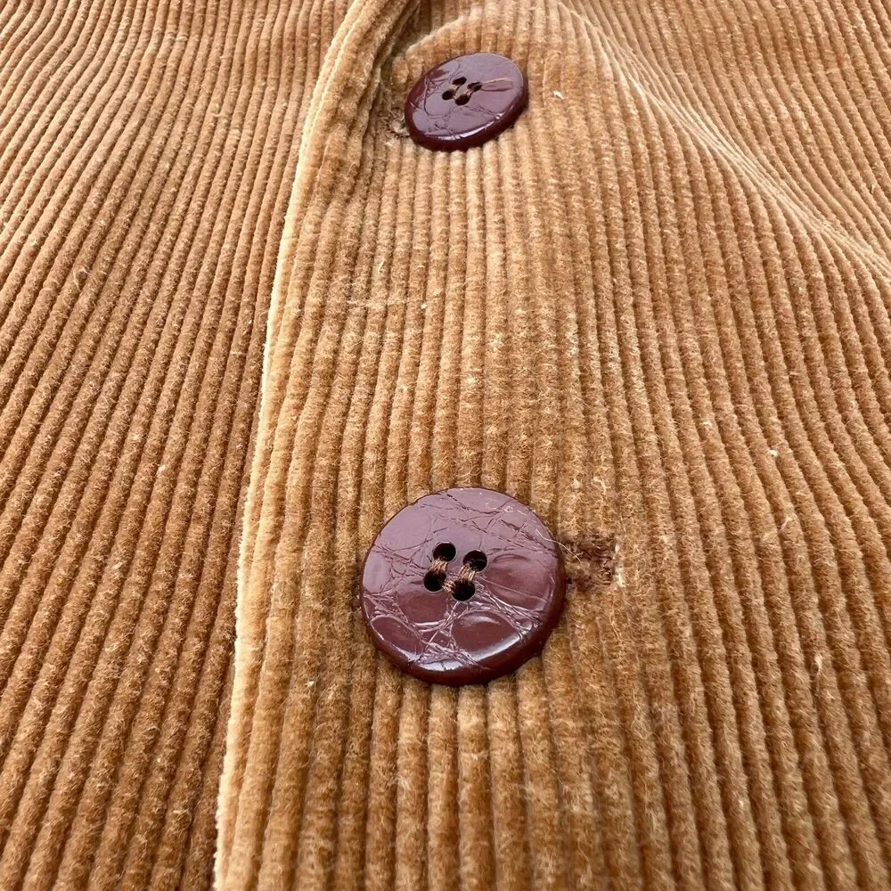 VTG 70s Richman Brothers Tan Corduroy Blazer Ivy League Suede Elbow Patches 40S